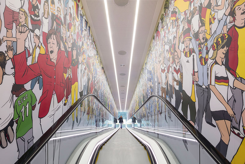 Acrovyn By Design, Interior Wall Protection at escalators anthem