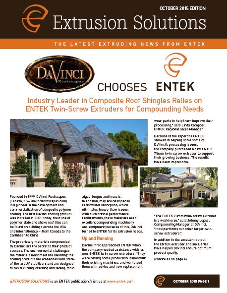 October 2015 Extrusion Solutions